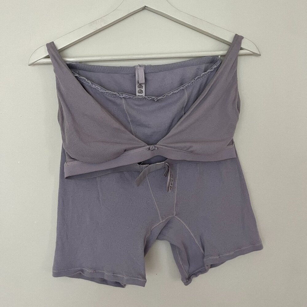 Skims Lilac Loungewear Bralette and Boxer Size Medium